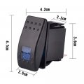 Polarlander 4 Pin Waterproof Universal Car Accessories 12v 20a Bar Rocker Toggle Switch Blue Led Light Boat