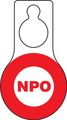 Accuform Signs Tad630 Plastic Shaped Door Hanger Tags Legend Npo 9 Length X 5 Width 0 015 Thickness Red On White Pack Of 10 