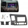 Hecasa Car Radio Dashboard Kit Compatible With 2006-2011 Honda Civic Trim Bezel Panel Double 2 Din Install Dash Board Dark Gray