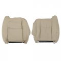 Wflnhb Artificial Leather Front Driver And Passenger Side Bottom Top Lean Back Seat Cover Armrest Tan Replacement For 2003-2006