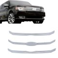 Chrome Front Upper Grille Trim Molding 3pcs Replacement For Flex 2009 2010 2011 2012 