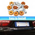 Uxcell 8 Pcs Car Motorcycle Orange Star Shaped Decorative License Plate Bolt Screw Nuts Caps Fastener Universal Replace