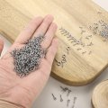 250pcs Screw Hooks Eyes M1x12mm 304 Stainless Steel Small Bolts Self Tapping Eye Closed-end For Diy Handwork Wooden Clay 