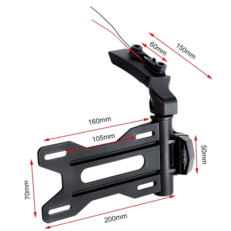 Adjustable Motorcycle License Plate Mount For Indian Scout Bobber 2017 2023 Black Durable Nylon Plastic Rear Holder