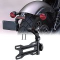 Adjustable Motorcycle License Plate Mount For Indian Scout Bobber 2017 2023 Black Durable Nylon Plastic Rear Holder