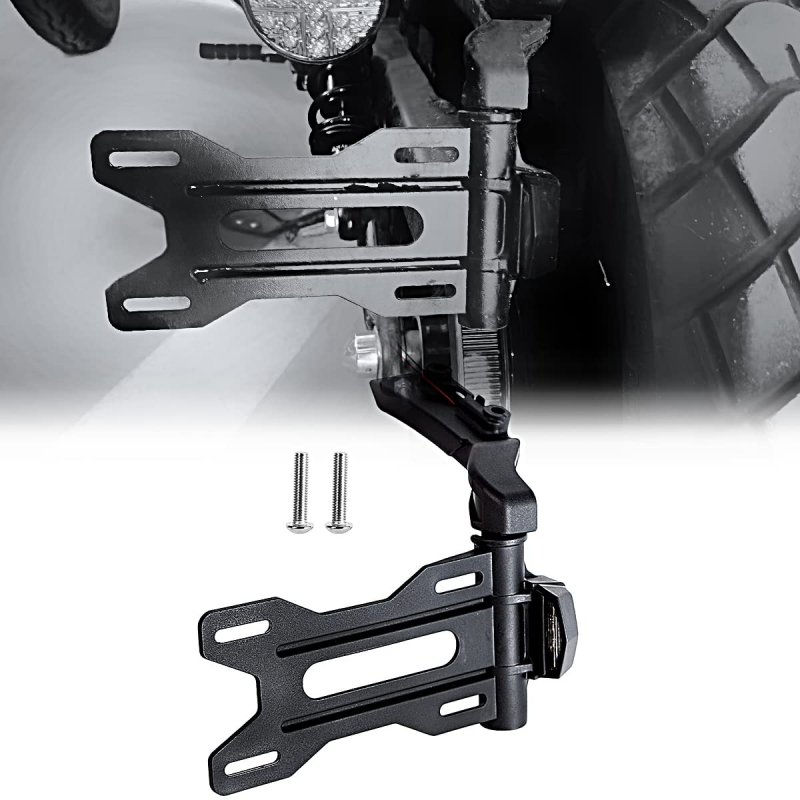 Adjustable Motorcycle License Plate Mount For Indian Scout Bobber 2017 2023 Black Durable Nylon Plastic Rear Holder