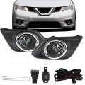 Fog Light Lamp Assembly Passenger And Driver Side Replacement For 2014-2016 Nissan Rogue With Bulbs Front Bumper Covers Harness 