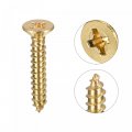 Uxcell Brass Wood Screws M4x25mm Phillips Flat Head Self Tapping Connector For Door Cabinet Wooden Furniture 30pcs