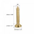 Uxcell Brass Wood Screws M4x25mm Phillips Flat Head Self Tapping Connector For Door Cabinet Wooden Furniture 30pcs