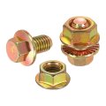 M8 X 12mm Flanged Hex Head Bolts 10pcs Zinc-plated Carbon Steel Flange Hexagon Screws With Nuts Fully Threaded For Machinery 