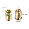Uxcell Wood Furniture M10x25mm Threaded Insert Nuts Interface Hex Socket Drive 20pcs