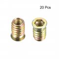 Uxcell Wood Furniture M10x25mm Threaded Insert Nuts Interface Hex Socket Drive 20pcs