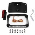 Httmt- Motorcycle Black Dual Led Laydown Curved License Plate Bracket Tag Holder W Mount Kit Compatible With 2005-2007 Softail