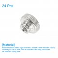 Uxcell Knurled Thumb Nuts 24pcs M3 Carbon Steel Nut High Head Through Hole For 3d Printer Part Silver