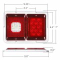 Partsam 2x Double Led Trailer Tail Lights Horizontal Mount Dual Stop Turn Backup Reverse 33 Surface Rvlight Tail 12v Ip67 White