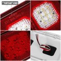 Partsam 2x Double Led Trailer Tail Lights Horizontal Mount Dual Stop Turn Backup Reverse 33 Surface Rvlight Tail 12v Ip67 White
