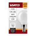 Satco S21207 4 5w G16 5 Led Filament Lamp White Candelabra Base 2700k Warm 350 Lumens 120v 40w Incandescent Equivalent Wet