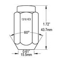 20 Lug Nuts Long Solid 1-piece Acorn 7 16 Thread Size 13