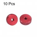 Uxcell Flat Knurled Nut M3 X 12mm 4mm Thumb Nuts Lock Adjusting Aluminum Alloy Red 10pcs