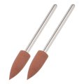 2 Pcs Silicone Rubber Grinding Buffing Wheels 80 Grits 6mm Dia Pointed Polishing Head For Electric Rotary Tool 