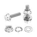 M5 X 20mm Phillips Flanged Hex Head Bolts 20pcs 304 Stainless Steel Flange Hexagon Screws With Nuts Flat Lock Washers Fully 