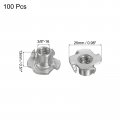 Uxcell 3 8 -16 T-nut 100pcs 304 Stainless Steel 4 Pronged Tee Nuts For Furniture Woodwork Cabinetry Threaded Insertion