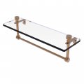 Allied Brass Ft-1 16tb Foxtrot 16 Inch Vanity Integrated Towel Bar Glass Shelf Brushed Bronze 