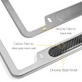 Ram 1500 Trx In Red Real Carbon Fiber Nameplate Chrome Stainless Steel License Plate Frame Official Licensed
