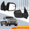 Mitzone F150 Passenger Side Rear View Mirror Compatible With 2015-2020 Ford F-150 Blind Spot Glass Power 3-pin Without Turn
