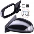 Ocpty Black Left Side And Right Mirrors Fit For 2005-2010 Scion Tc Smooth Mirror Glass Manual Folding Non-heated Turn Signal