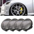Usonline911 4 Pack Lot 60mm Carbon Fiber Veins Emblem Sticker Rim Hub Cup Caps Cover Car Wheel Center Cap