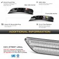 Vipmotoz 4pc Full Led Strip Side Marker Light Fender Parking Lamp Compatible With 2017-2023 Chrysler Pacifica 2020-2023 Voyager
