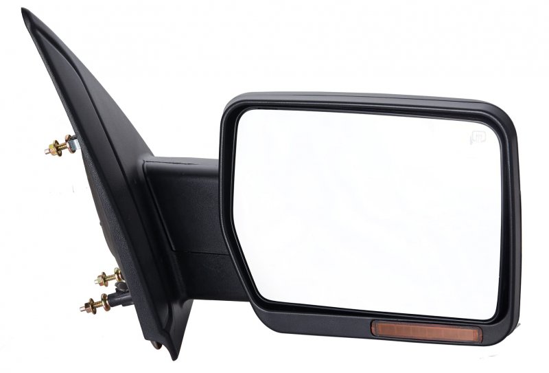 Zaposts Towing Mirror Fit For 2007-2014 Ford F150 Power Heated W Amber Signal W Puddle Light Manual Folding Passenger Side