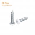 Uxcell St3 5x15mm White Screws Self Tapping 50pcs Pan Head Phillips Wood For Woodworking