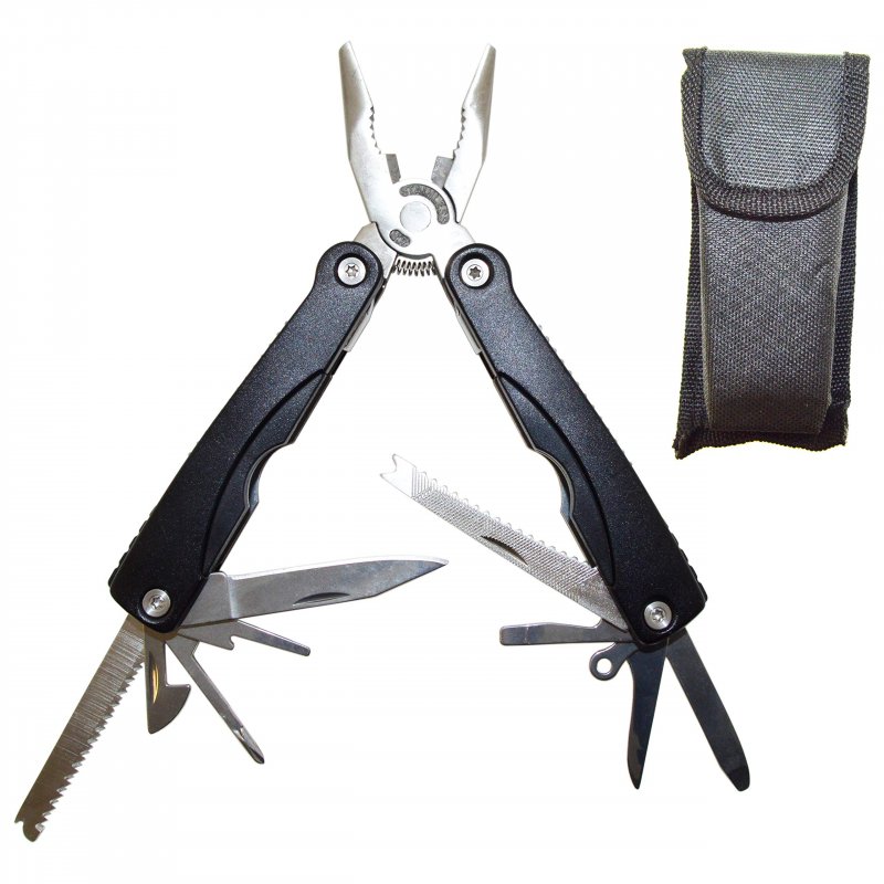 Portable Multi-tool With 15 Components And Nylon Holster Rugged Stainless Steel Construction By Ex Electronix Express