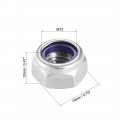 Uxcell Hex Lock Nuts M12 X 1 75mm Stainless Steel Nylon Insert Self-locking For Fasteners 5pcs Silver Tone