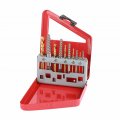Left Hand Drill Bit Set 10 Piece Screw Extractor Plated Alloy Steel Kit