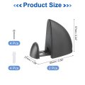 2set Glass Shelf Bracket Wood Glass Holder Support Wall Mount Powder Coated Adjustable Shelves Clamp For 3-20mm 12 -0 79 Black