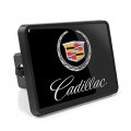 Ipick Image Compatible With Cadillac Uv Graphic Black Metal Face-plate On Abs Plastic 2 Inch Tow Hitch Cover
