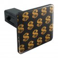 Gold Dollar Sign Money Pattern Tow Trailer Hitch Cover Plug Insert