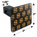 Gold Dollar Sign Money Pattern Tow Trailer Hitch Cover Plug Insert