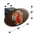 Little Red Riding Hood With Wolf In Woods Oval Tow Trailer Hitch Cover Plug Insert
