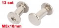 Uxcell M5x10mm Binding Screw Post For Leather Purse Belt Silver Tone 13 Sets