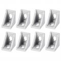 8pcs Inside Corner Bracket Gusset 28x28x20mm 2028 Angle Connectors For 2020 Series Aluminum Extrusion Profile Silver 