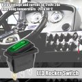 X Autohaux Interior Ac 250v 20a Led Rocker Switch On-off 3 Pins Toggle Waterproof For Caravan Camper Dashboard Green