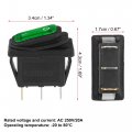 X Autohaux Interior Ac 250v 20a Led Rocker Switch On-off 3 Pins Toggle Waterproof For Caravan Camper Dashboard Green