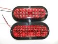 Pair Of 6 Oval Red Led Stop Turn Tail Light Surface Mount Trailer Truck Rv With Two Lights 