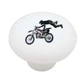 Motorcross Stunts Decorative High Gloss Ceramic Drawer Knob 