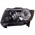 Headlightsdepot Halogen Headlight For Jeep Compass 2013-2017 Includes Left Driver Side Headlamp Standard Type Code Lmb W Black 