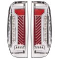 Hecasa Led Tail Lights Pair For 2005-2021 Nissan Frontier Rear Brake Stop Lamps W Led Tube Bar Left Right Smoke Lens Chrome
